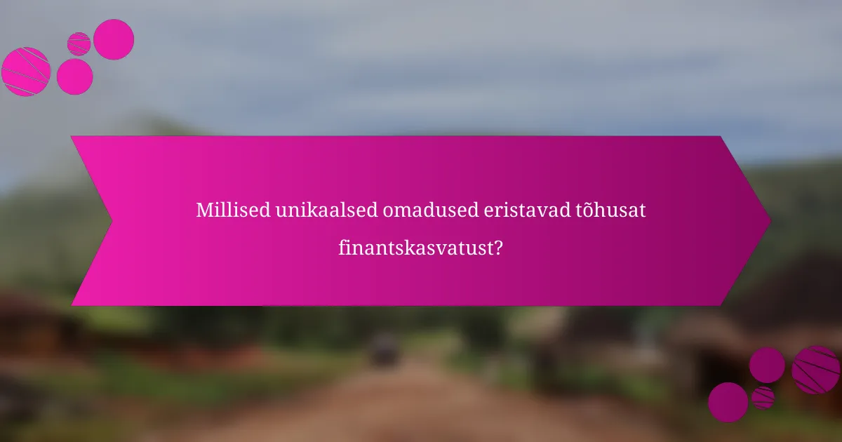 Millised unikaalsed omadused eristavad tõhusat finantskasvatust?